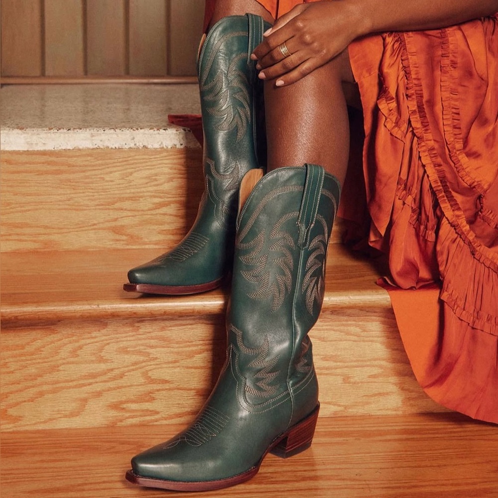Tecovas Annie Western Boots, Teal, 6.5